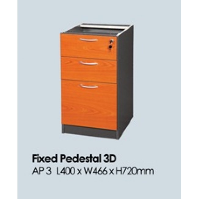 AP 3C  - 2 Drawers 1 File Fixed Pedestal